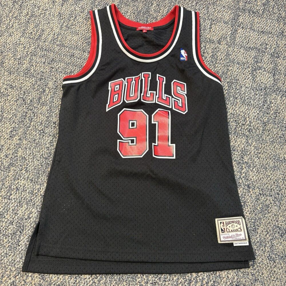 Mitchell & Ness Chicago Bulls Dennis Rodman 91 HWC Swingman Jersey Womens M